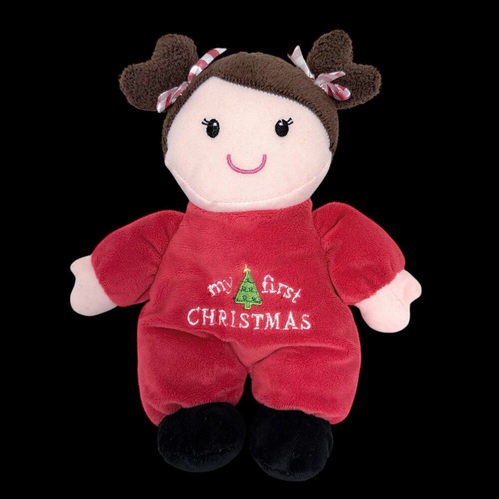 My First Christmas 2016 Doll Rattle 10 In Red Holiday Toy Plush Baby Starters